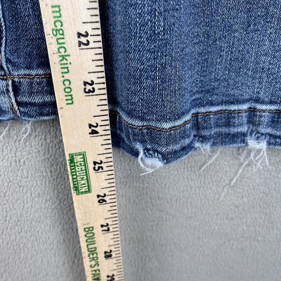 Judy Blue Jeans Womens 13 31 Blue Wide Leg Frayed Raw Hem Denim High Rise - Picture 8 of 9